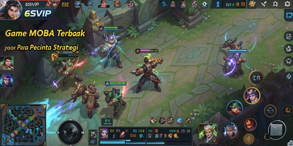 Gameplay seru di 6SVIP dengan berbagai karakter MOBA.