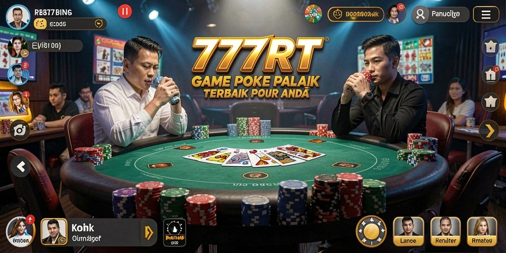 Tampilan menawan dari gameplay Poker di 777RT.