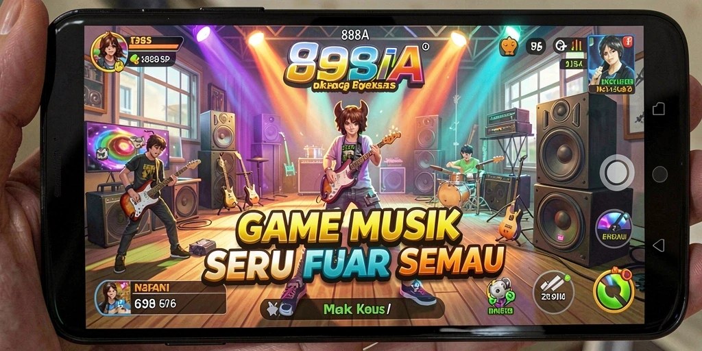 Screenshot gameplay 898A yang menunjukkan serunya bermain musik.