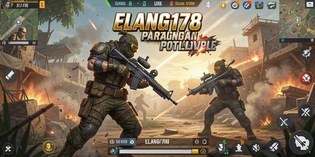Gameplay seru dan mendebarkan di ELANG178 Battle Royale.