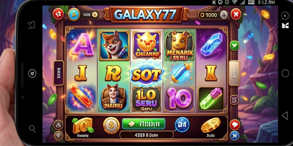 Tampilan gameplay menakjubkan dari GALAXY77 dengan fitur slot.