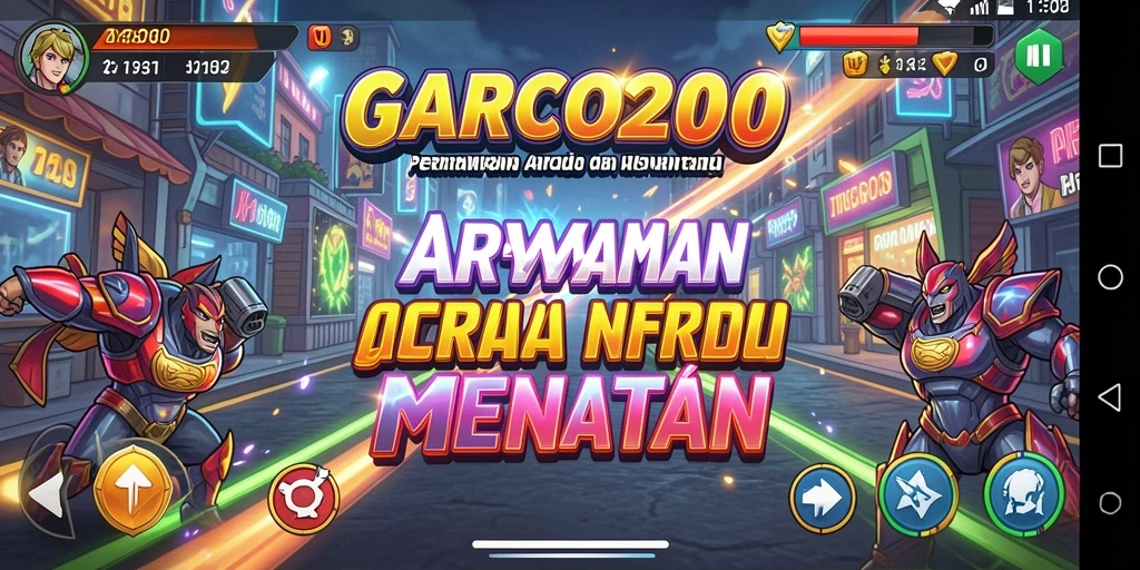 Tampilan gameplay seru dalam GARCO200, penuh warna dan tantangan.