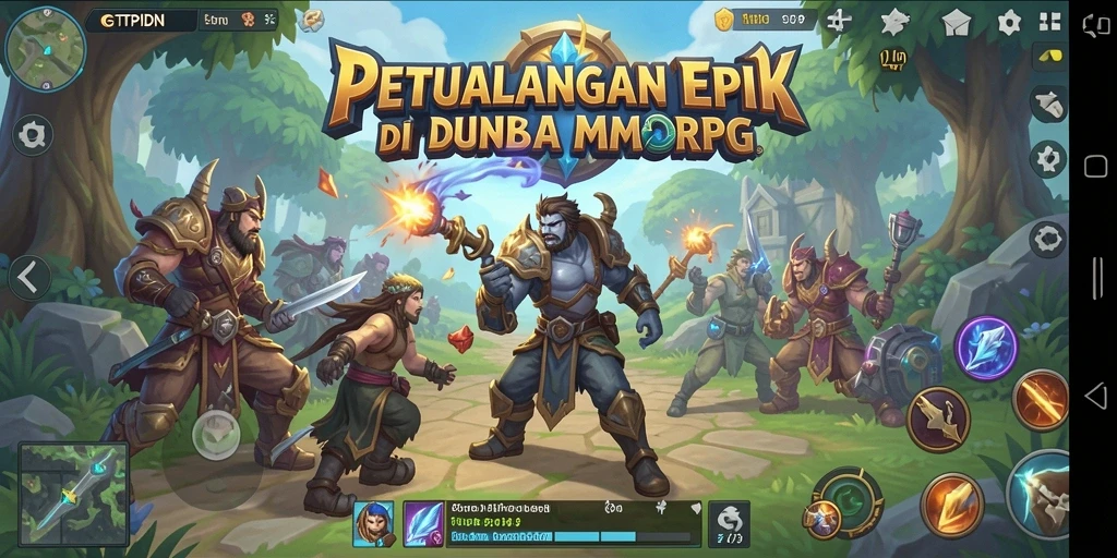 Gameplay seru GTPIDN dalam dunia MMORPG yang luas.