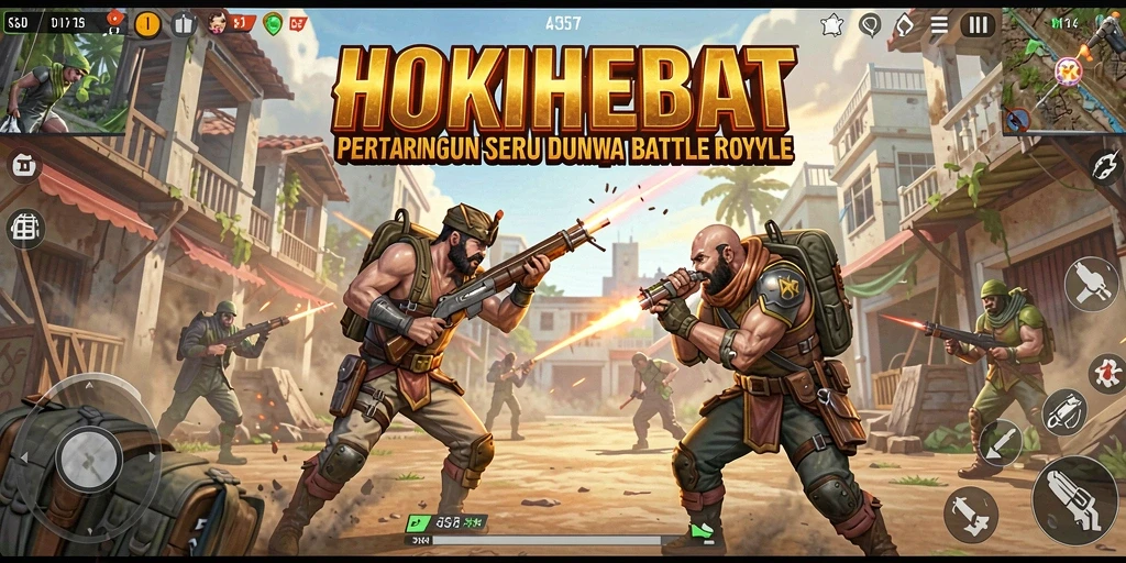 Capture seru dari gameplay HOKIHEBAT dalam pertarungan Battle Royale.