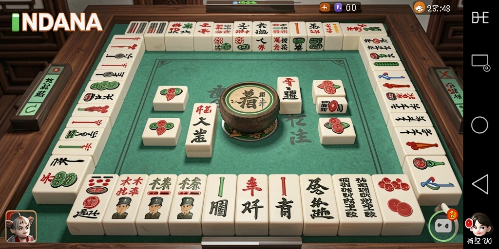 Screenshot gameplay INDAAA menampilkan keseruan bermain Mahjong.