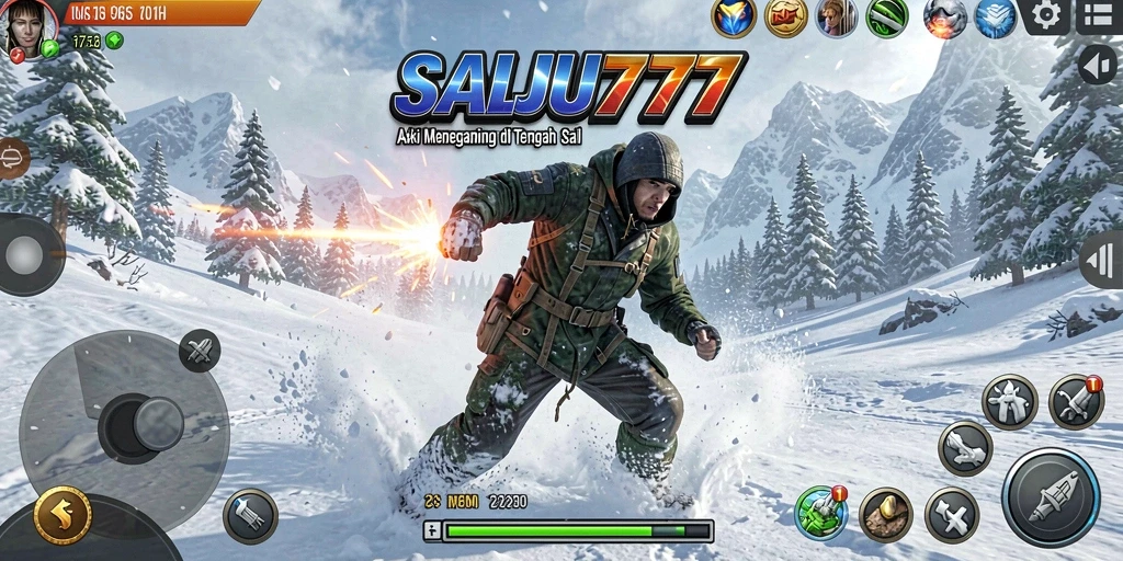 Tampilan menarik dari gameplay salju yang mendebarkan di SALJU777.