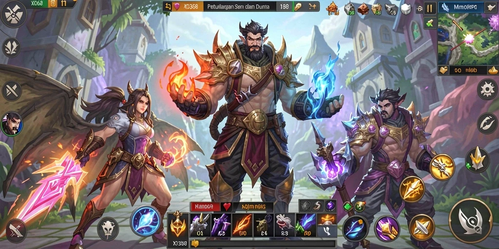 Tampilan menarik dari gameplay MMORPG XO368 yang penuh aksi.